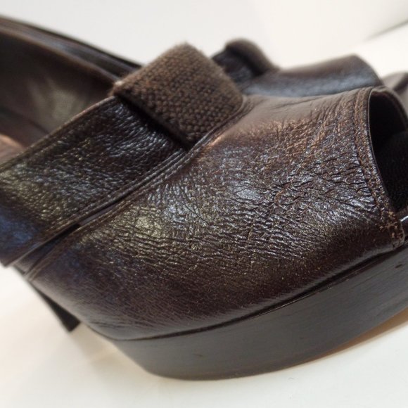 Chloe Brown Open Toe Platform Heels Sz 40 - Picture 16 of 16